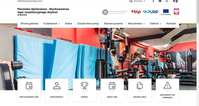 print screen nowej strony internetowej placówki Azymut