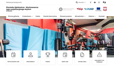 print screen nowej strony internetowej placówki Azymut